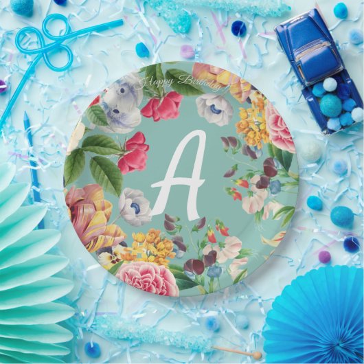 Custom Floral Pappteller (Party)