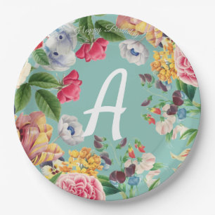 Custom Floral Pappteller