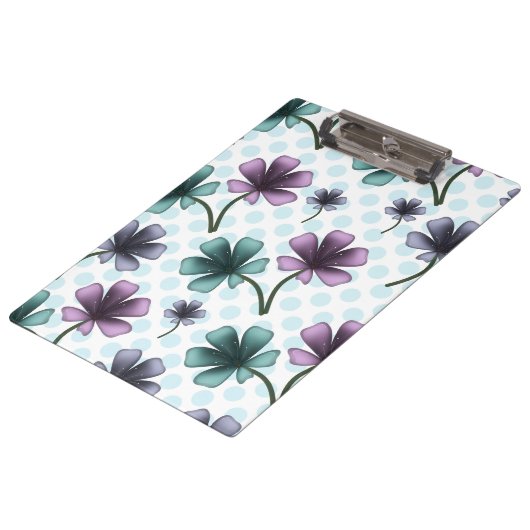 Custom floral pattern gift iPhone / iPad case Klemmbrett (Schrägansicht)