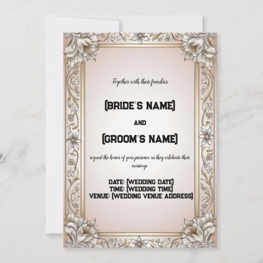 Custom Floral Patterns Schöne Hochzeit Einladung (Vorderseite)