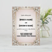 Custom Floral Patterns Schöne Hochzeit Einladung (Stehend Vorderseite)