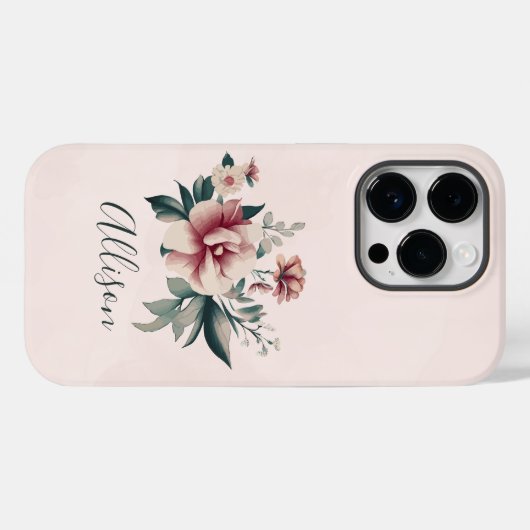 Custom Floral Phone Case für Bridesmaids Geschenk (Rückseite (Horizontal))