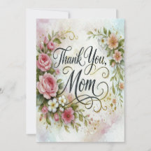Custom Floral Photo and Text Mother's Day Card