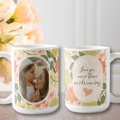 Custom Floral Photo Mug – Editable Message Kaffeetasse