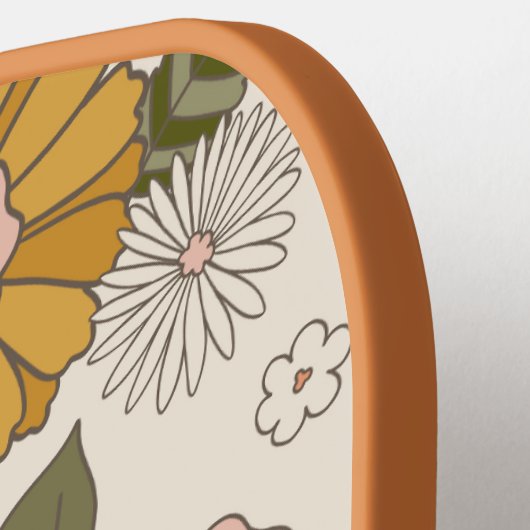 Custom Floral Pickleball Paddle Beautiful Retro (Linke Seite)