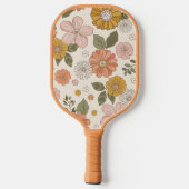 Custom Floral Pickleball Paddle Beautiful Retro (Rückseite)