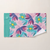 Custom floral pink modern monogram feminin handtuch (Handtuch)