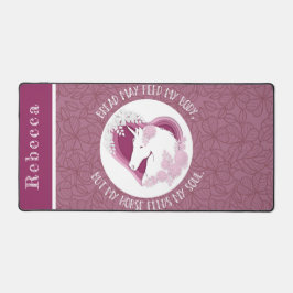 Custom Floral Pink Pferd Lover Zitat Schreibtischunterlage