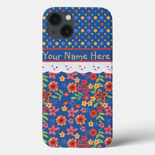 Custom Floral, Polkas, Imitate Lace iPad Case (Rückseite)