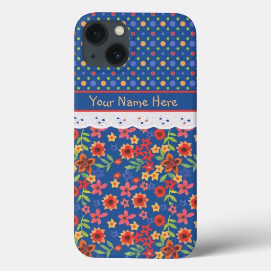 Custom Floral Polkas Imitate Lace iPhone 6 Fall Case-Mate iPhone Hülle (Rückseite)