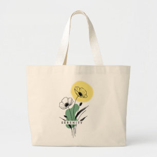 Custom Floral Poppy Serenity Jumbo Tote Bag Stoffbeutel