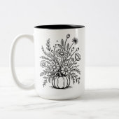Custom Floral Pumpkin Tasse für Fall & Halloween (Links)