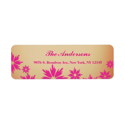 Custom Floral Return Wedding Address Label (Vorne)