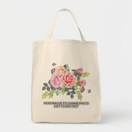 Custom Floral Rose ersetzen Artwork Slogan Lebensm Tragetasche