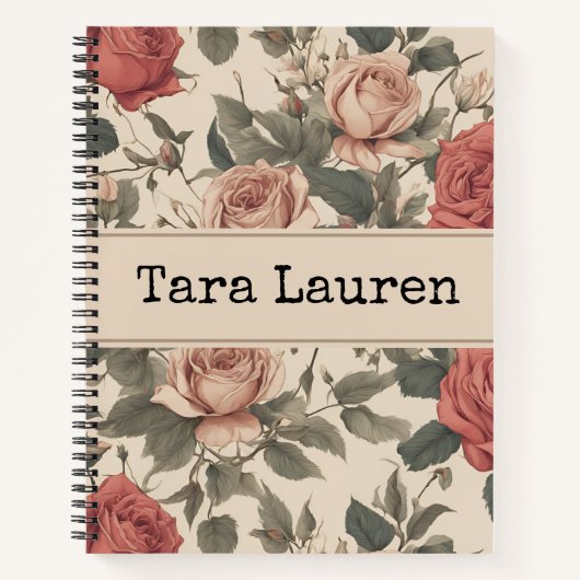 Custom Floral Rose Notebook für Schule und Büro Notizblock (Vorderseite)