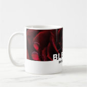 Custom Floral Rote Rose BLESSED Kaffeetasse (Links)