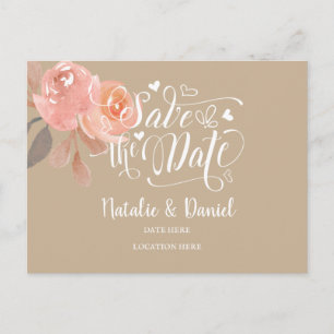 Custom Floral Save the Date Ankündigungspostkarte