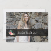 Custom Floral School Abschluss Foto Party Einladung (Rückseite)