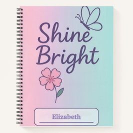 Custom Floral Shine Bright Notebook für Mädchen Notizblock