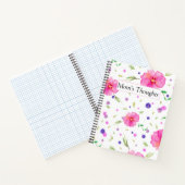 Custom Floral Teacher Geschenk Wasserfarben-Notebo Notizblock (Innenseite)