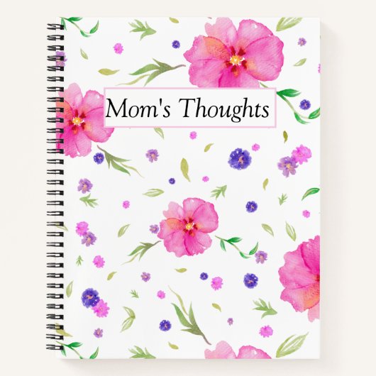 Custom Floral Teacher Geschenk Wasserfarben-Notebo Notizblock (Vorderseite)