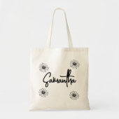 Custom Floral Tote Bag for Women, Bridesmaier Gift Tragetasche (Vorne)