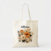 Custom Floral Tote Bag für sie, Bridesmaid oder Ma Tragetasche (Vorne)