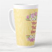 Custom Floral Tulip and Daffodil Milchtasse (Linke Ecke)