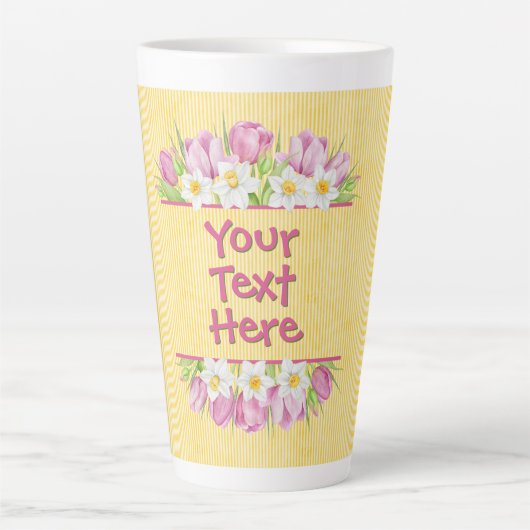 Custom Floral Tulip and Daffodil Milchtasse (Vorderseite)