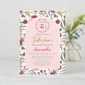 Custom Floral Valentine Day Brautparty Party Einladung (Stehend Vorderseite)