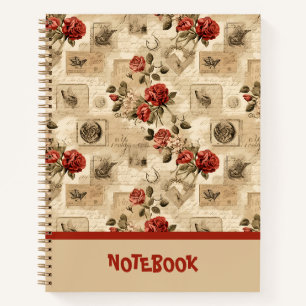 Custom Floral Vintag Wallpaper Notebook Notizblock