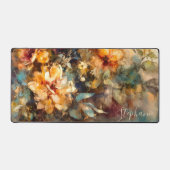Custom Floral Watercolor Bloom Schreibtischunterlage (Vorderseite)