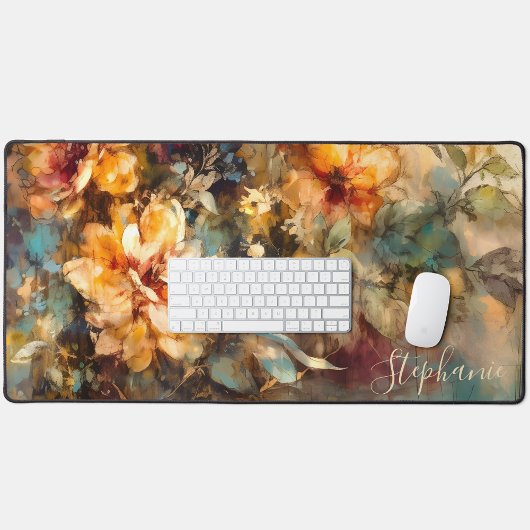 Custom Floral Watercolor Bloom Schreibtischunterlage