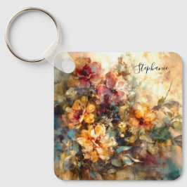 Custom Floral Watercolor Charm Schlüsselanhänger