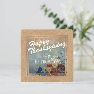 Custom Floral Watercolor Happy Thanksgiving Feiertagskarte