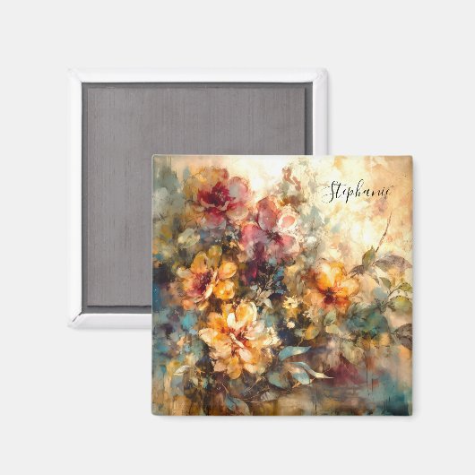 Custom Floral Watercolor Magnet (Vorderseite/Rückseite)