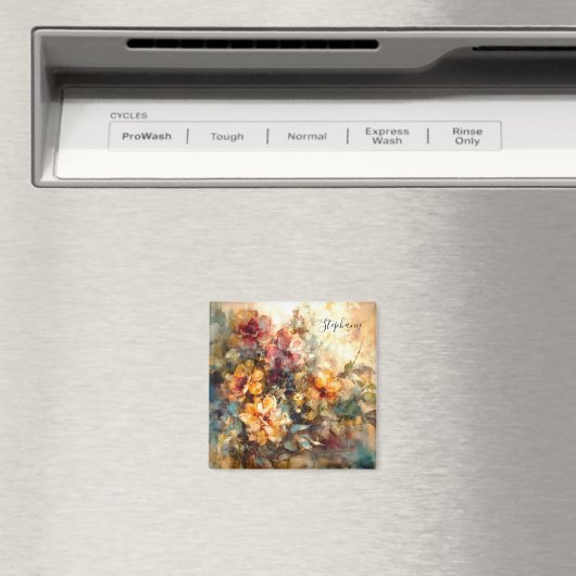 Custom Floral Watercolor Magnet (In Situ (Geschirrspüler))