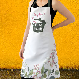 Custom Floral Watercolor Vegan Küche Schürze