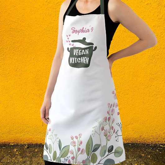 Custom Floral Watercolor Vegan Küche Schürze