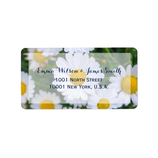 Custom Floral Wedding Address Labels mit Daisy Adressaufkleber (Vorne)