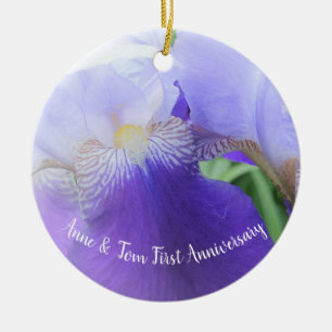 Custom Floral Wedding Anniversary Ornament