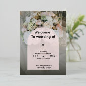 Custom Floral Wedding Invitation Personalized Mode Folieneinladung (Stehend vorne)