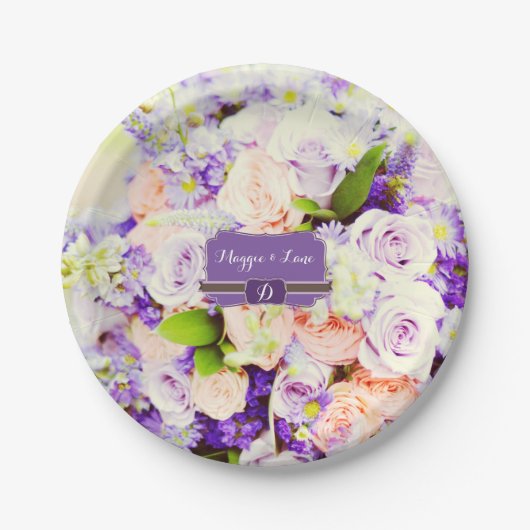 Custom Floral Wedding Paper Teller (Vorderseite)