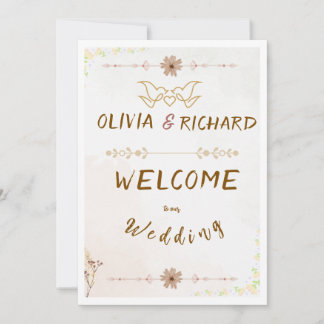 Custom Floral Wedding Welcome Sign Einladung