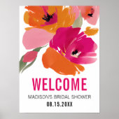 Custom Floral Welcome Brautparty Sign Poster (Vorne)