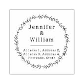 Custom Floral Wreath Rücksendeadresse Gummistempel (Prägung)