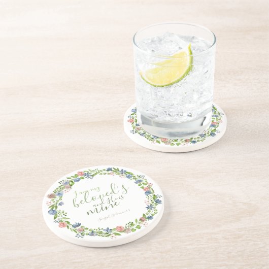 Custom Floral Wreath - Song von Solomon Getränkeuntersetzer (Seite)