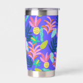 Custom florblue monogram Thermal Tumbler Thermobecher (Links)
