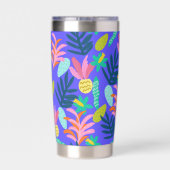 Custom florblue monogram Thermal Tumbler Thermobecher (Rückseite)