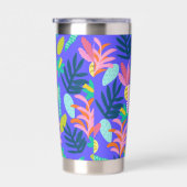Custom florblue monogram Thermal Tumbler Thermobecher (Rechts)